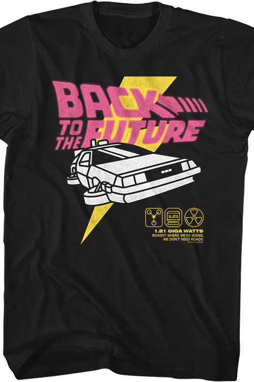 DeLorean Lightning Bolt Back To The Future T-Shirtmain product image