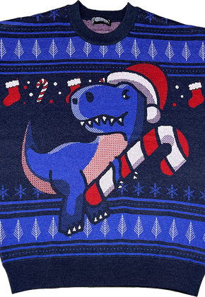 Festive Dinosaur Knitted Christmas Sweater