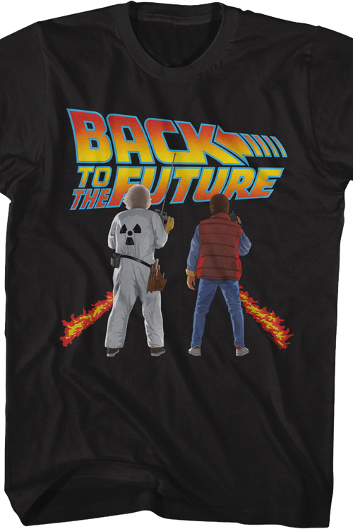 Doc & Marty Fire Tracks Back To The Future T-Shirtmain product image