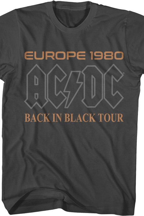 Europe 1980 Back In Black Tour ACDC T-Shirtmain product image