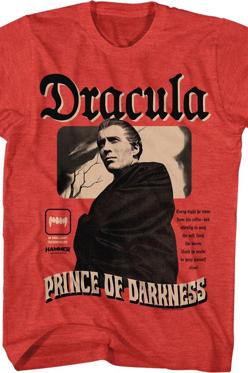 Every Night He Rises Dracula Prince Of Darkness Hammer Films T-Shirtmain product image