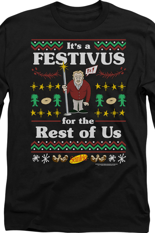 Faux Ugly Festivus Sweater Seinfeld Long Sleeve Shirtmain product image