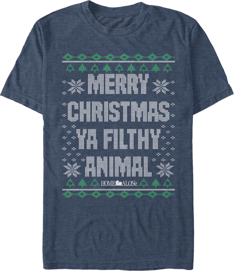 Filthy Animal Faux Ugly Sweater Home Alone T-Shirt