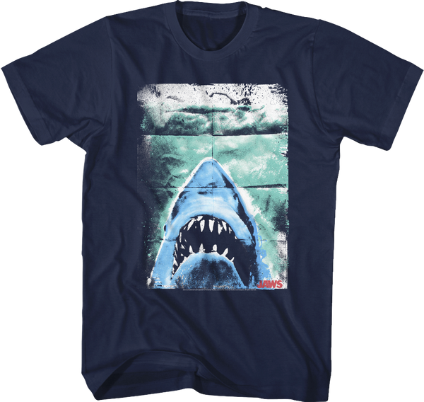 Folded Poster Jaws T-Shirt: JAWS Mens T-Shirt