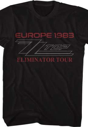 Front & Back Europe 1983 Eliminator Tour ZZ Top T-Shirt