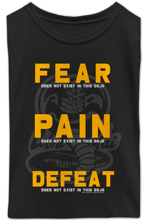 Girls Youth Fear Pain Defeat Do Not Exist In This Dojo Cobra Kai Shirtmain product image