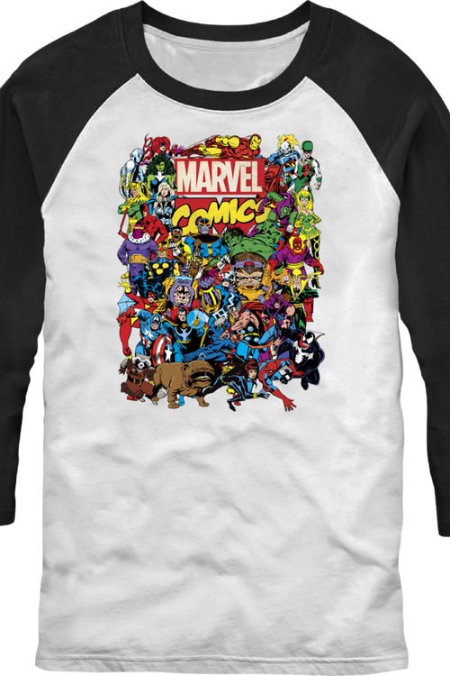 Greatest Characters Collage Marvel Comics Raglan Baseball Shirtmain product image