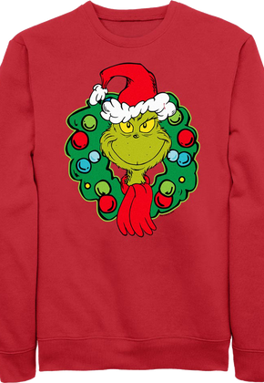 Grinch Christmas Wreath Dr. Seuss Sweatshirt