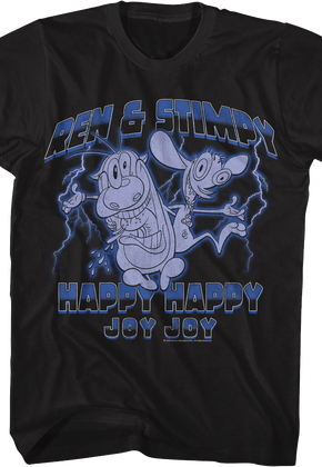 Happy Happy Joy Joy Lightning Ren And Stimpy T-Shirt