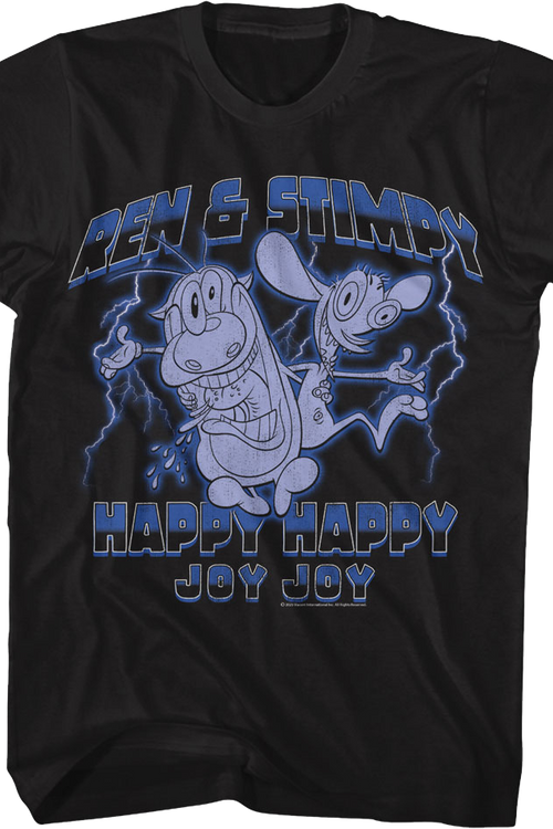 Happy Happy Joy Joy Lightning Ren And Stimpy T-Shirtmain product image