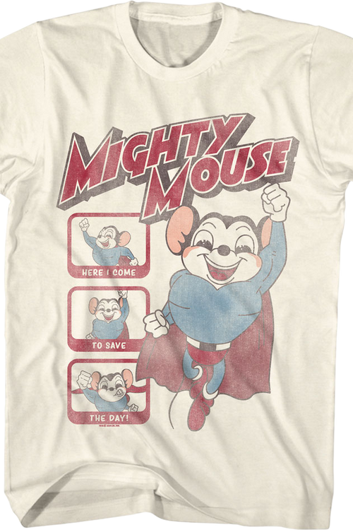 Here I Come To Save The Day Collage Mighty Mouse T-Shirtmain product image