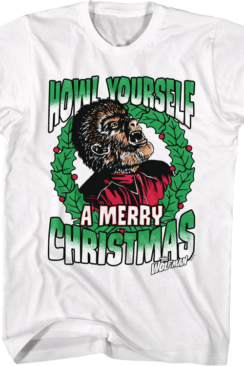 Howl Yourself A Merry Christmas Wolf Man T-Shirtmain product image