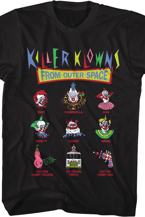 Icons Collage Killer Klowns From Outer Space T-Shirtmain product image