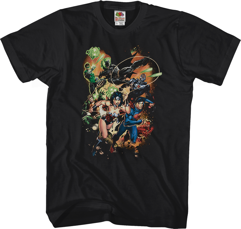 Jim Lee Justice League T-Shirt: DC Comics Mens T-Shirt