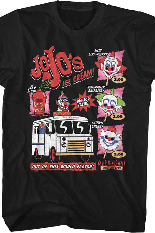 Jojo's Ice Cream Flavors Killer Klowns From Outer Space T-Shirtmain product image