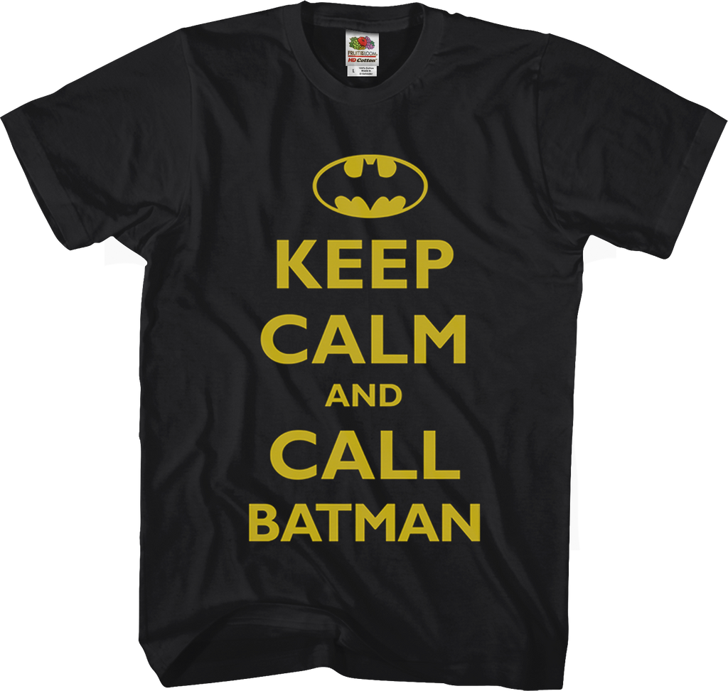 Keep Calm & Call Batman Shirt: DC Comics Batman Men's T-shirt