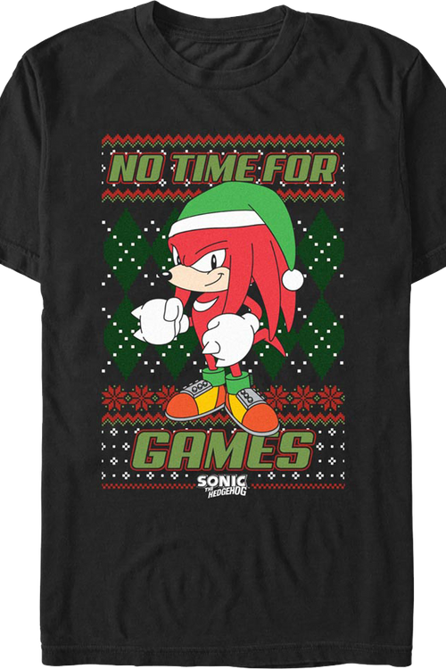 No Time For Games Faux Ugly Sweater Sonic The Hedgehog T-Shirtmain product image