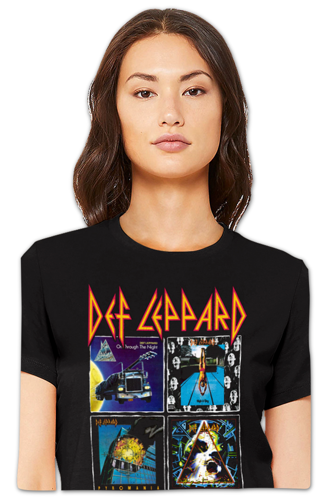 Womens Album Covers Collage Def Leppard Shirt