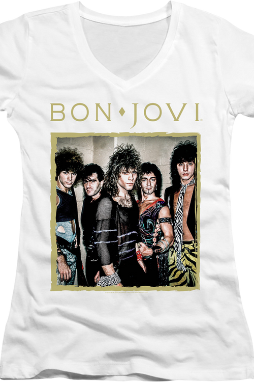 Ladies Band Photo Bon Jovi V-Neck Shirtmain product image