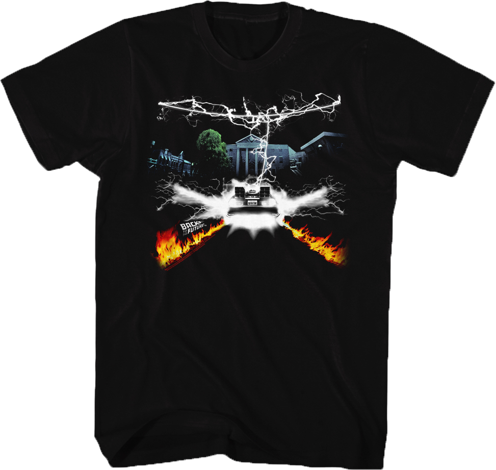 Lightning Bolt T-Shirt: Back To The Future Mens T-Shirt