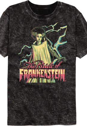 Lightning Bolts Bride Of Frankenstein Mineral Wash T-Shirt