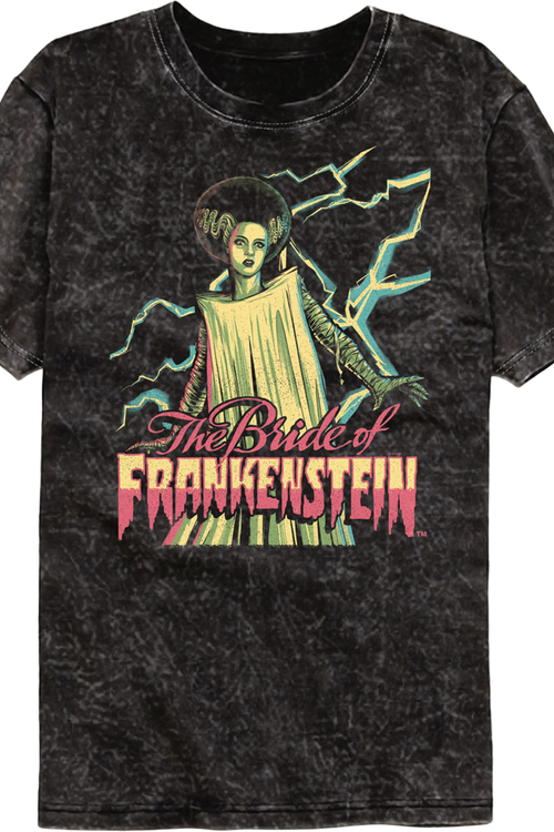 Lightning Bolts Bride Of Frankenstein Mineral Wash T-Shirtmain product image