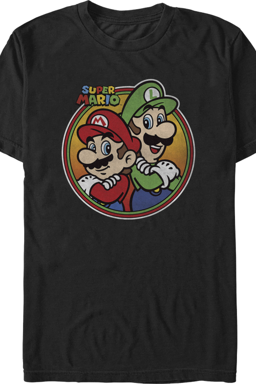 Mario & Luigi Retro Circle Super Mario Bros. T-Shirtmain product image