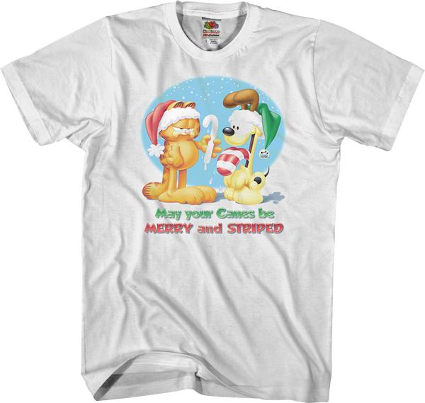 Merry and Striped Garfield T-Shirt: Garfield Mens T-Shirt