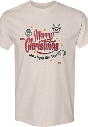 Merry Christmas And A Happy New Year Emoji T-Shirt