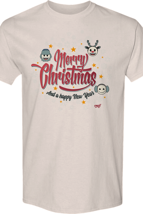 Merry Christmas And A Happy New Year Emoji T-Shirtmain product image