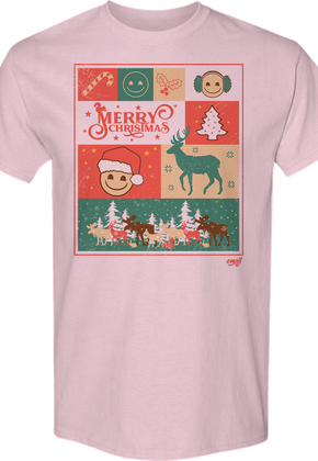 Merry Christmas Collage Emoji T-Shirt