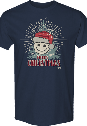 Merry Christmas Smiley Face Emoji T-Shirt