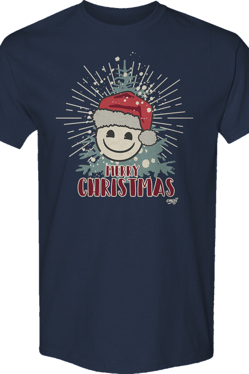 Merry Christmas Smiley Face Emoji T-Shirtmain product image