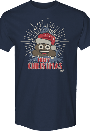 Merry Christmas Smiling Poo Emoji T-Shirt