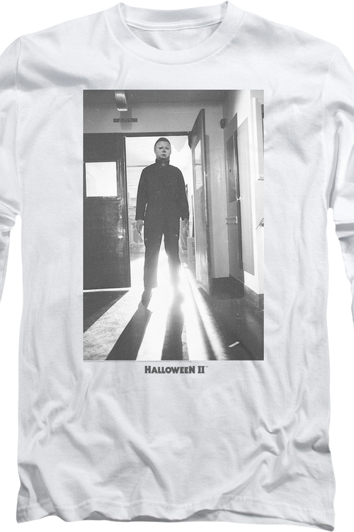 Michael Myers Black & White Photo Halloween II Long Sleeve Shirtmain product image