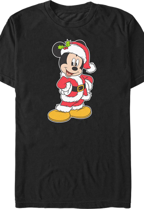 Mickey Mouse Santa Claus Outfit Disney T-Shirt