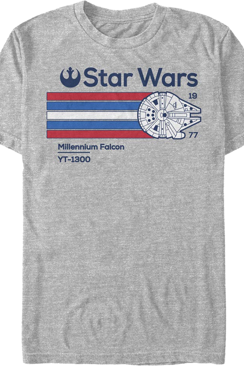 Millennium Falcon '77 Red White Blue Stripes Star Wars T-Shirtmain product image