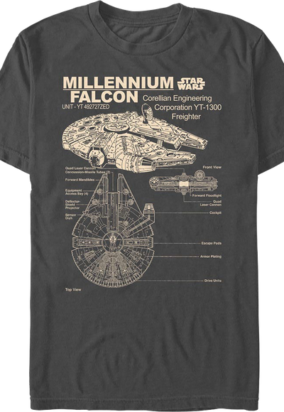 Millennium Falcon Views Star Wars T-Shirt