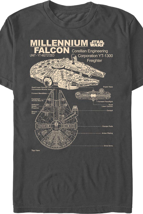 Millennium Falcon Views Star Wars T-Shirtmain product image