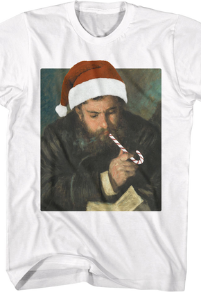 Monet By Renoir In Santa Claus Hat Art Gallery T-Shirt