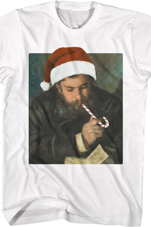 Monet By Renoir In Santa Claus Hat Art Gallery T-Shirtmain product image