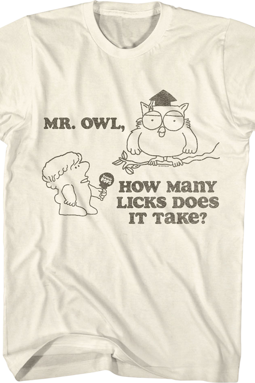 Mr. Owl, How Many Licks Does It Take? Tootsie Pop T-Shirtmain product image