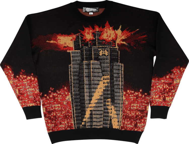 Nakatomi Plaza Explosion Die Hard Knitted Christmas Sweatermain product image