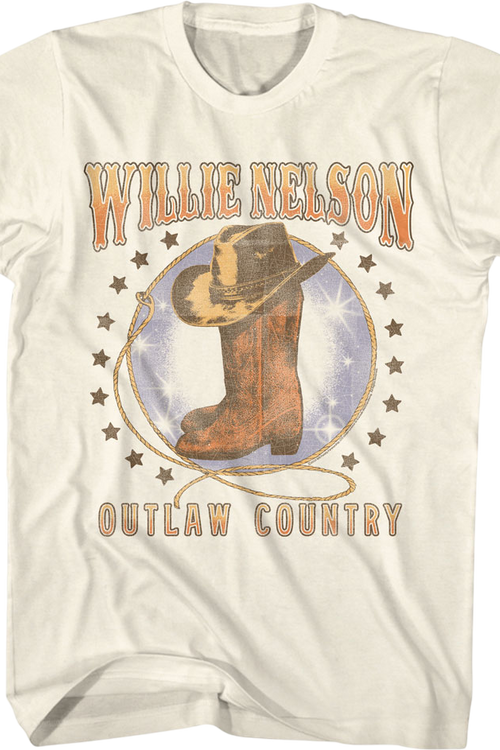 Outlaw Country Boots & Hat Willie Nelson T-Shirtmain product image