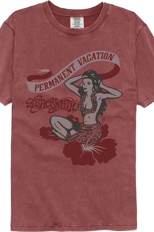 Permanent Vacation Hula Girl Aerosmith Comfort Colors Brand T-Shirtmain product image