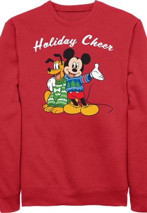 Pluto & Mickey Mouse Holiday Cheer Disney Sweatshirt