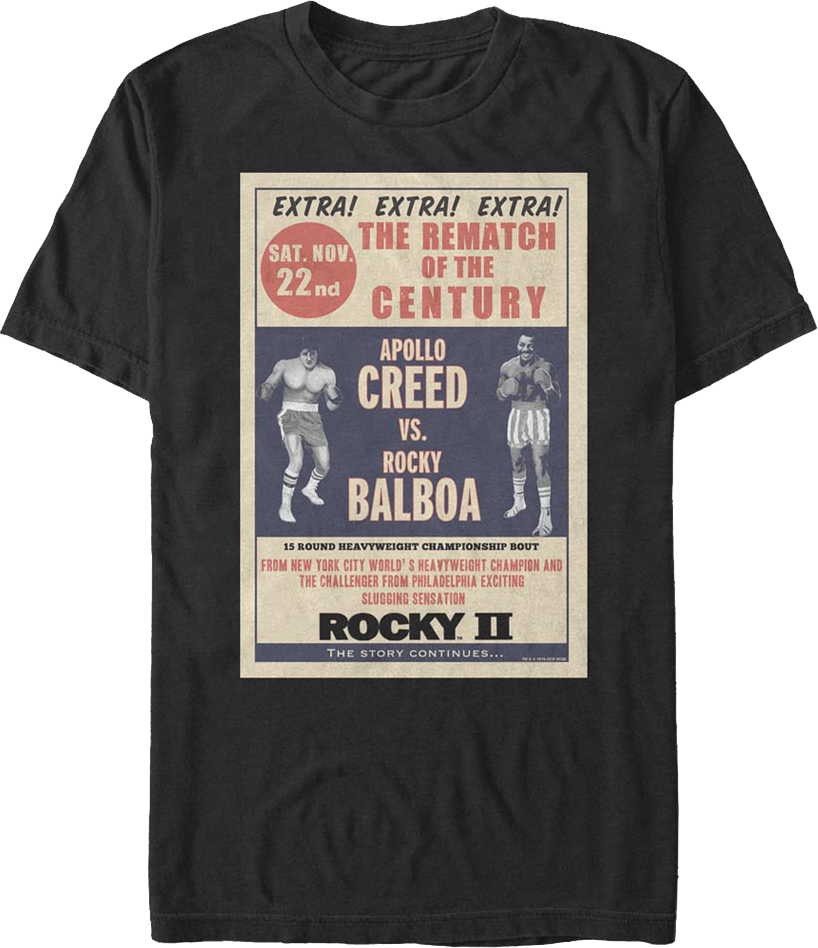 Rematch Of The Century Poster Rocky II T Shirt