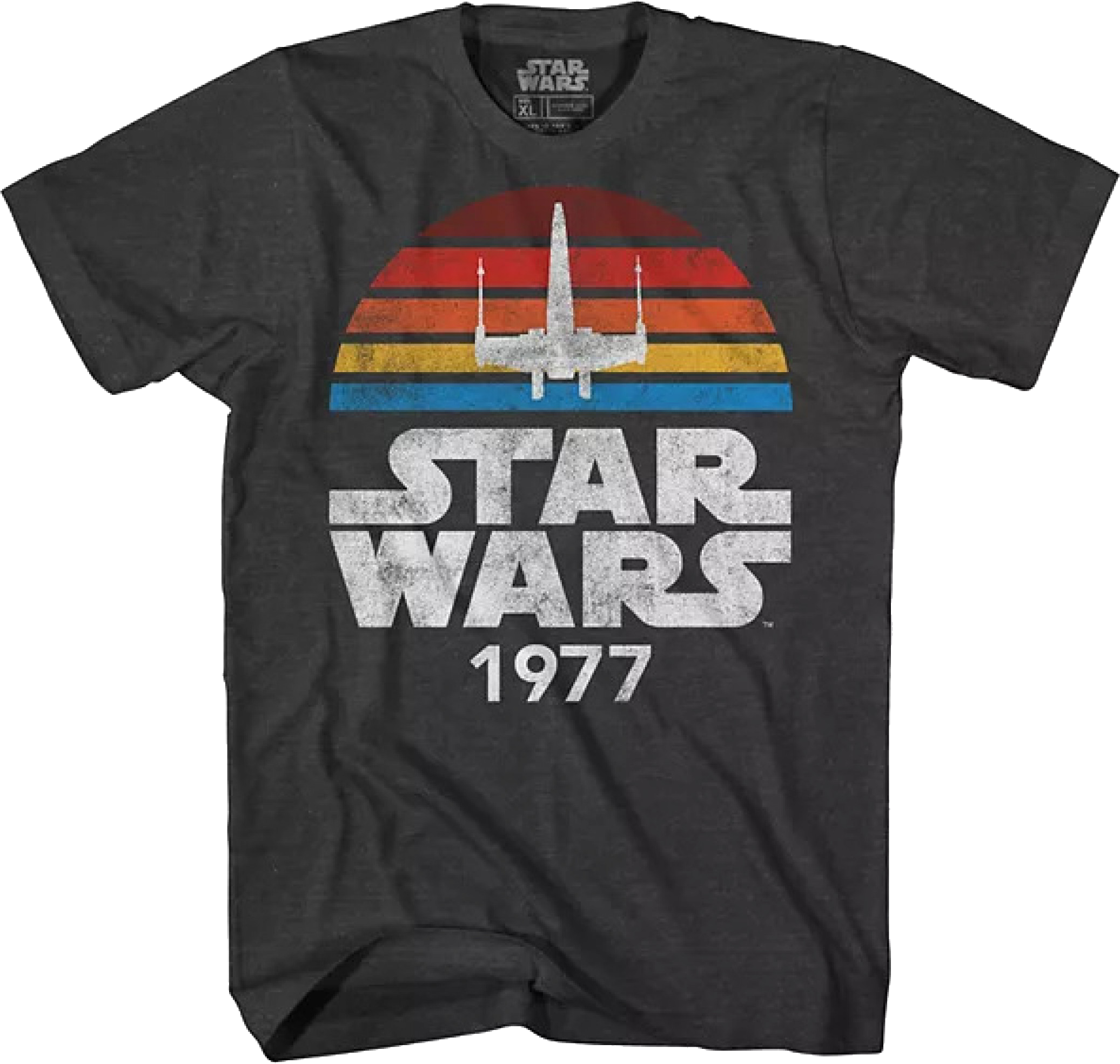 Charcoal 1977 T-Shirt Wars X-Wing Star
