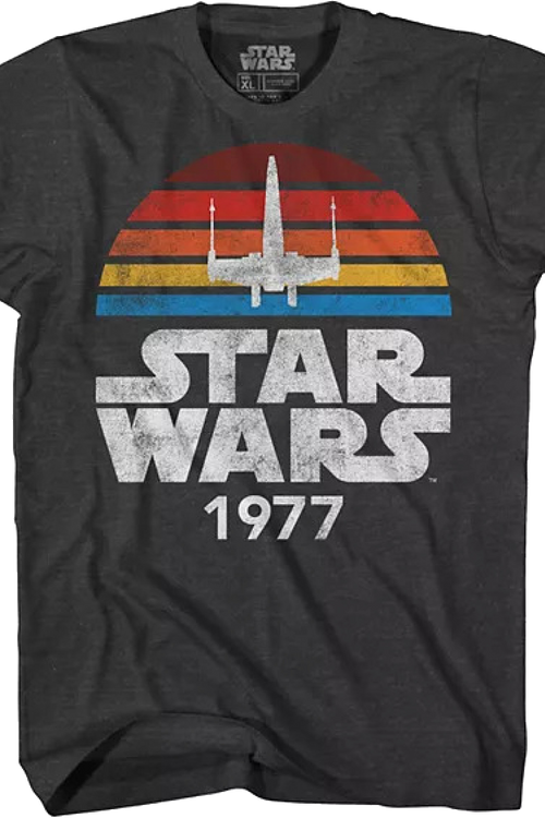 Star X-Wing Charcoal Wars 1977 T-Shirt