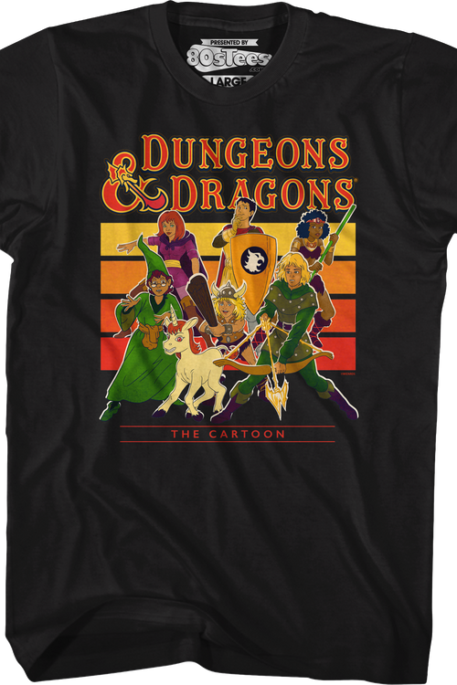 Retro Cartoon Stripes Dungeons & Dragons T-Shirtmain product image